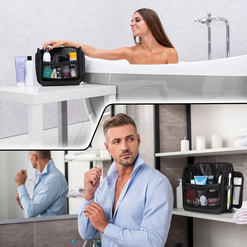 Waterproof Travel Toiletry Organizer Bag with 19 Compartments