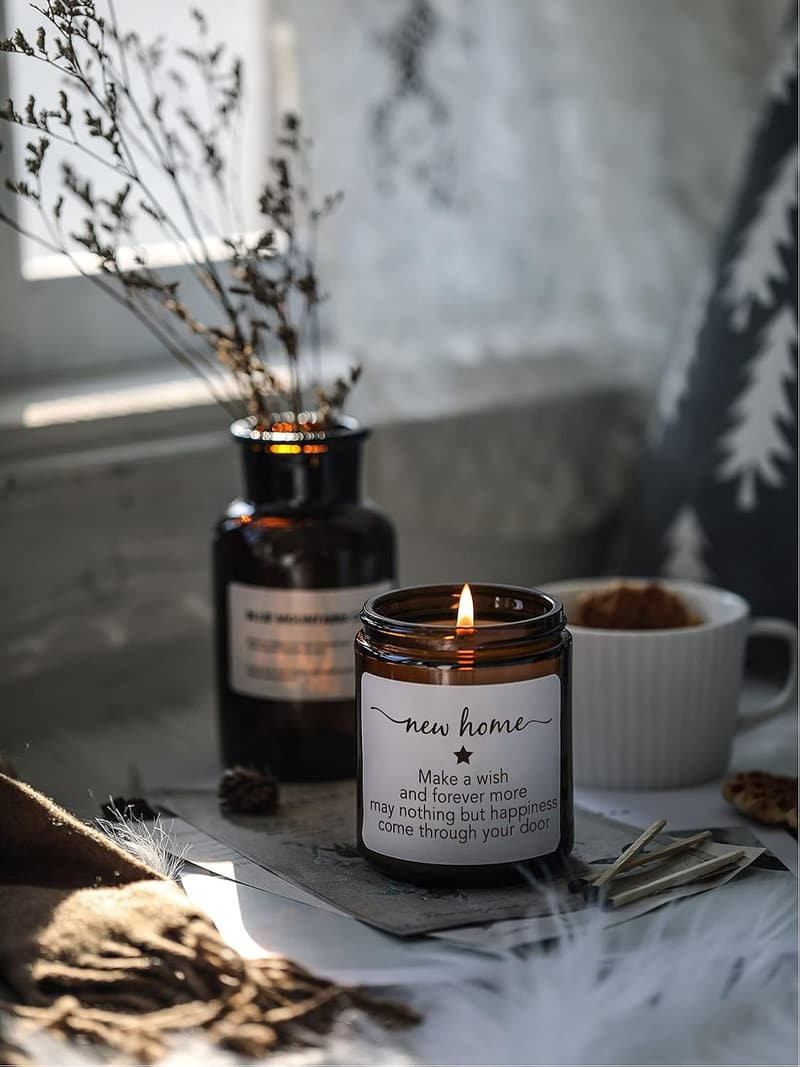New Home Candle - Sandalwood & Rose Scented, 7oz