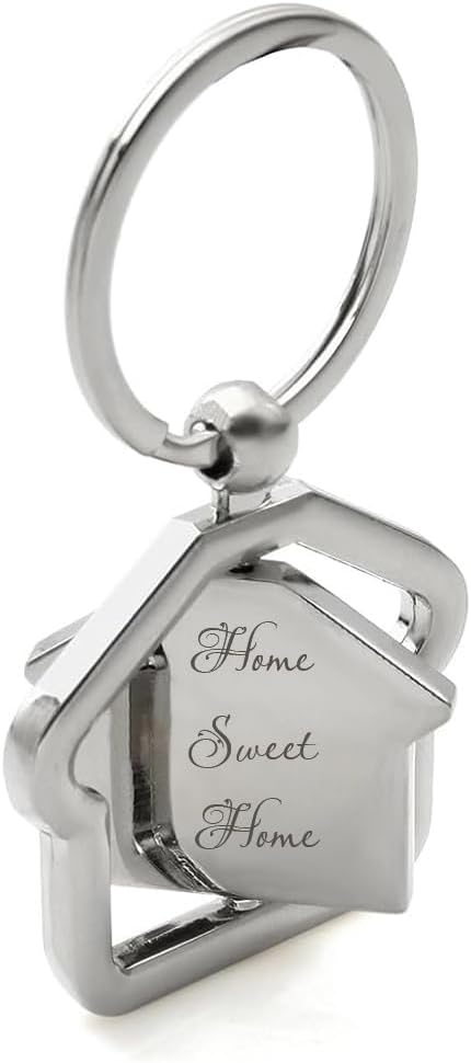 Housewarming House-Shaped Rotating Keychain for Couples