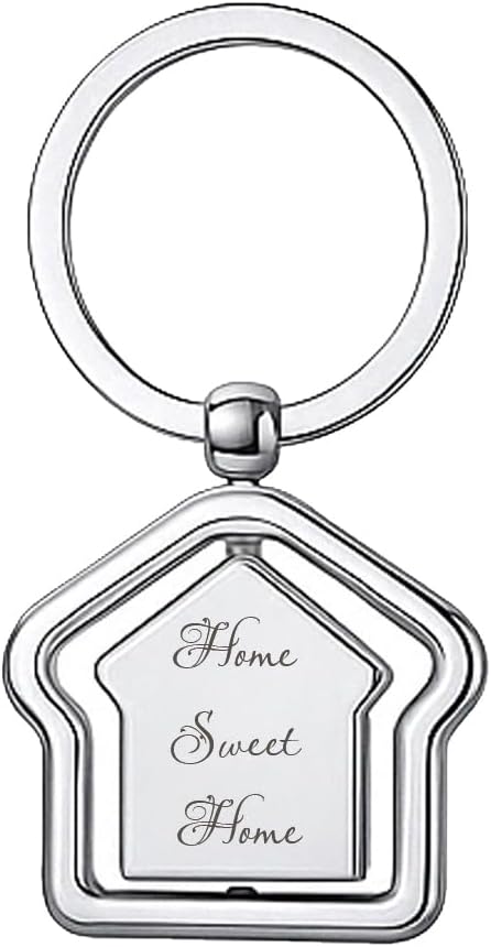 Housewarming House-Shaped Rotating Keychain for Couples