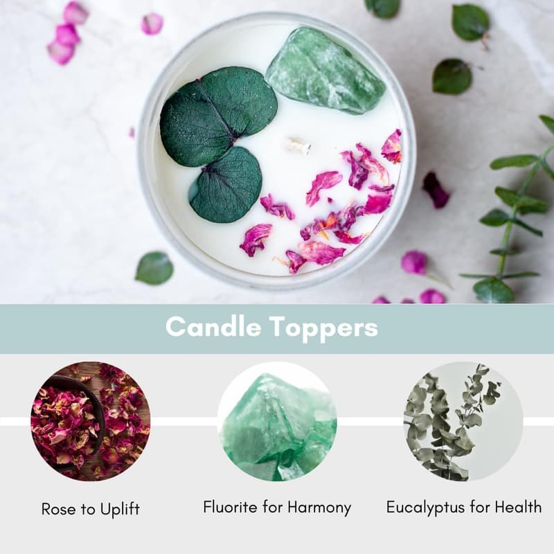 Birthday Gift - Natural Soy Wax Scented Candle with Rose & Eucalyptus