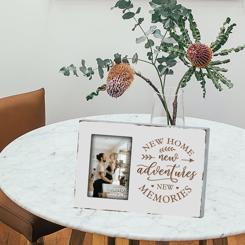 Engraved Rustic Picture Frame for Housewarming Gift