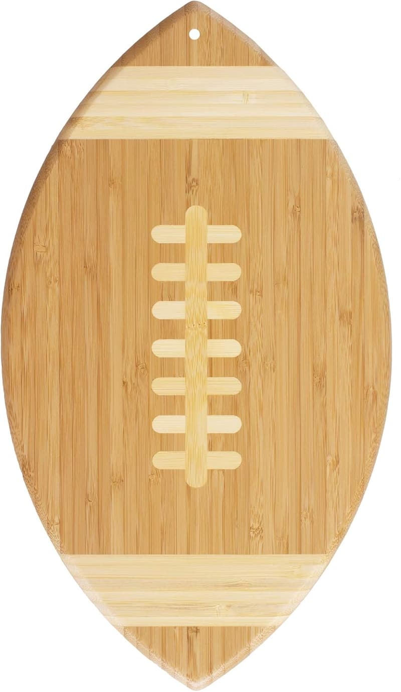 Football Shaped Bamboo Cutting Board – Perfect Gift for Fans