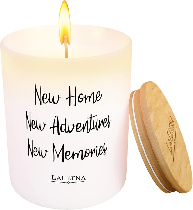 Housewarming Scented Candle - 14 oz Organic Soy Wax, Lavender