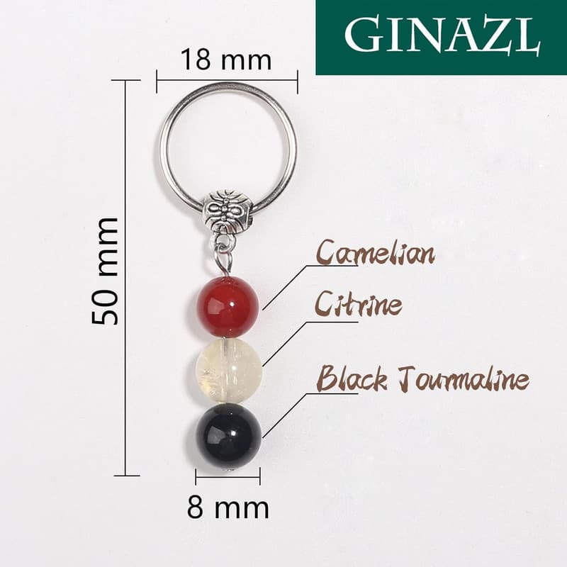 Natural Crystal Keychain for New Beginnings and Anxiety Relief