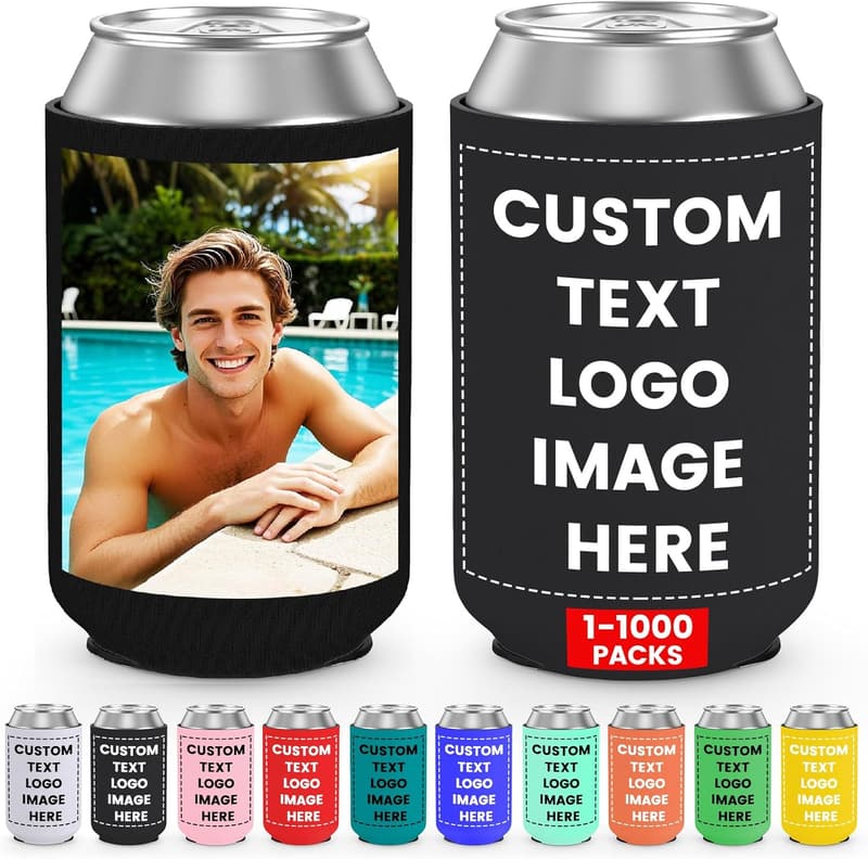 Personalized Neoprene Can Coolers for Men's Summer Events