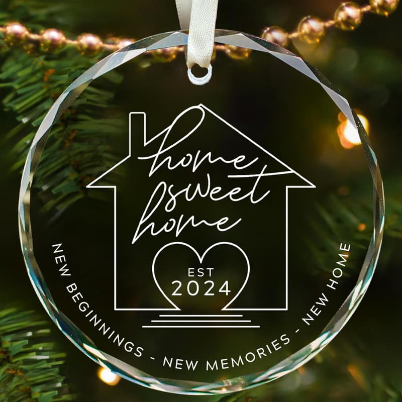 2024 Housewarming Ornament - Glass Gift for New Home Couples