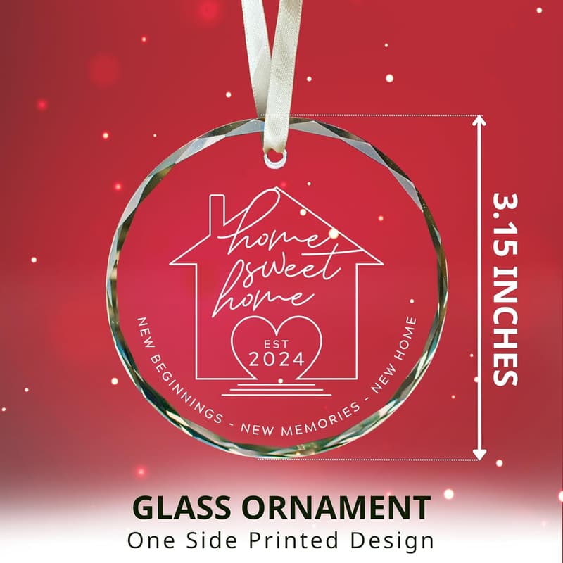 2024 Housewarming Ornament - Glass Gift for New Home Couples