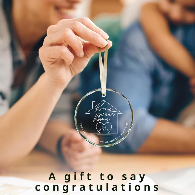 2024 Housewarming Ornament - Glass Gift for New Home Couples