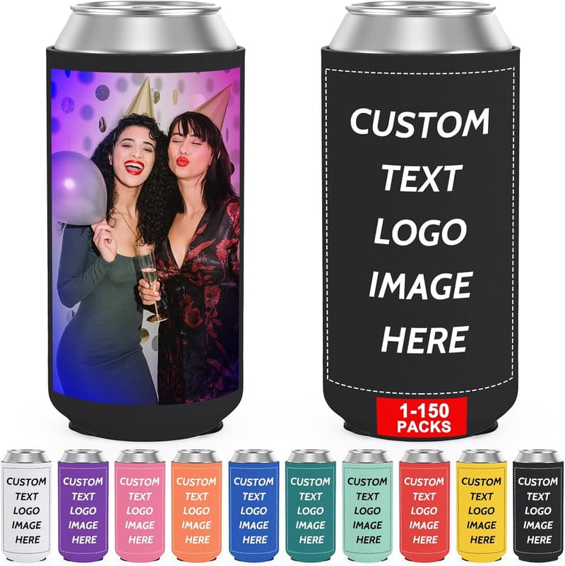 Personalized Slim Can Cooler for Weddings & Parties