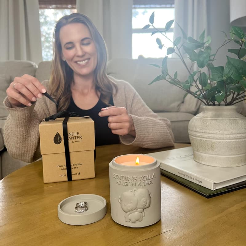Romantic Lavender Aromatherapy Candle Planter - 50-Hour Soy Wax