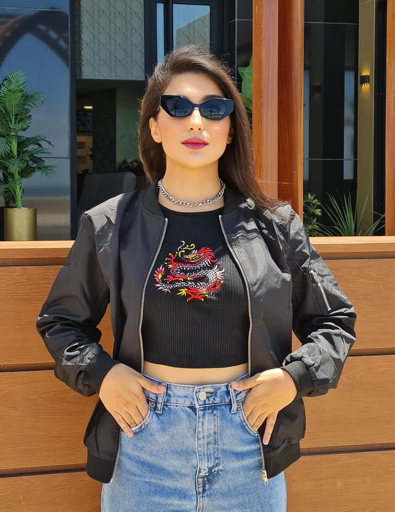 Casual Women's Bomber Jacket with Pockets, Windbreaker S-XXL