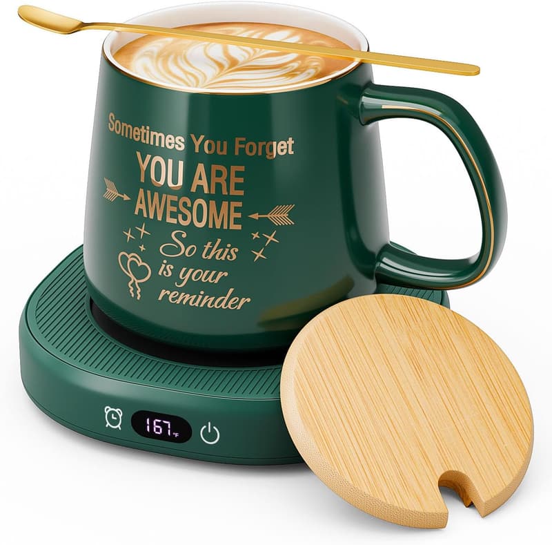 Electric Coffee Mug Warmer Set with Awesome Mug - Birthday Gift