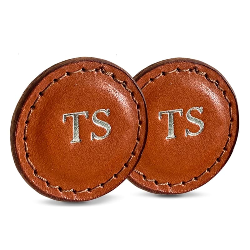 Father’s Day Personalized Golf Ball Markers - Set of 2 with Leather