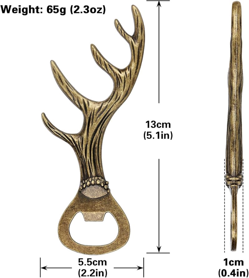 Deer Antler Beer Bottle Opener - Unique Gift for Couples