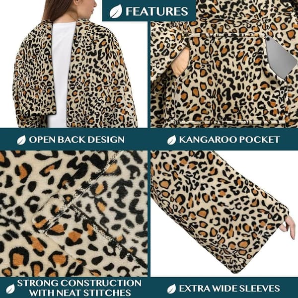 Wearable Fleece Blanket with Sleeves for Adults – Cozy Gift
