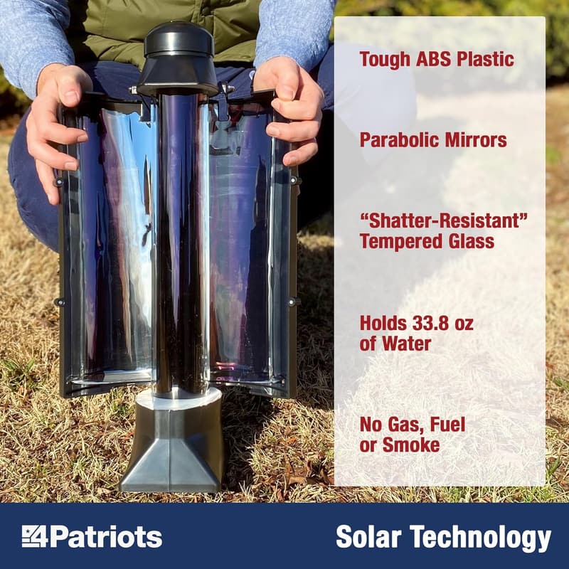 Portable Solar Water Heater - 33.8 oz Capacity for Emergencies