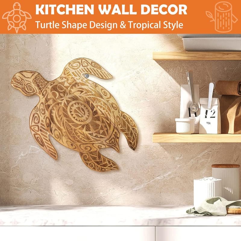 Sea Turtle Charcuterie Board - Acacia Wood Kitchen Decor