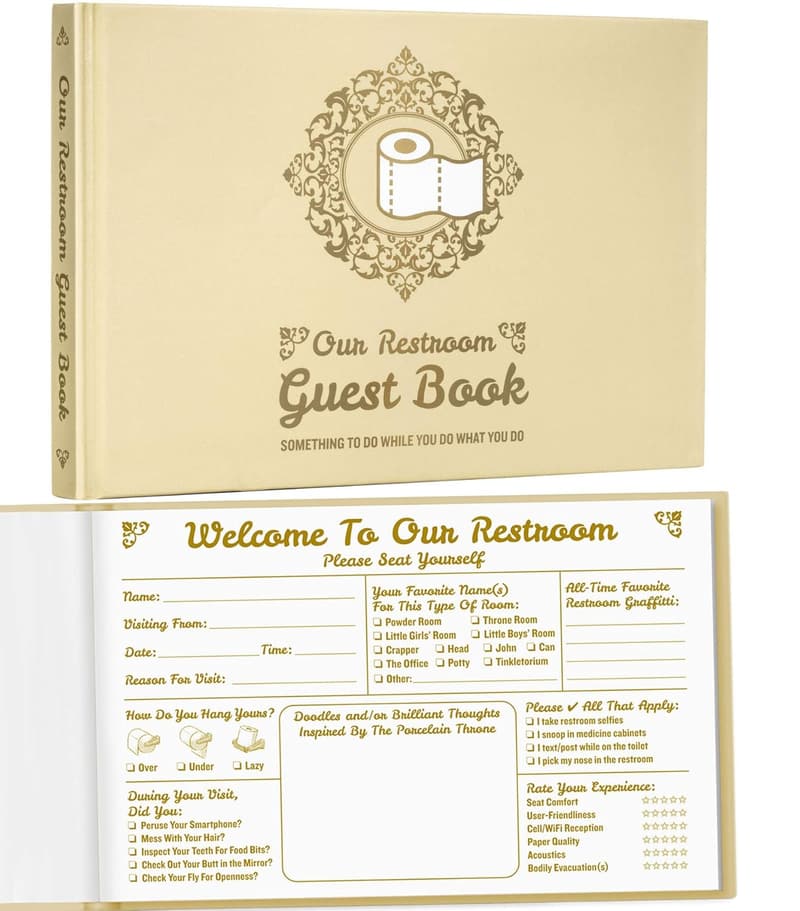 Funny Bathroom Guest Book - Unique Housewarming Gift