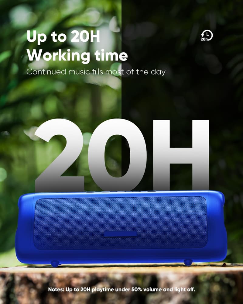 Portable Bluetooth Speakers, HD Sound, Waterproof, 20H Playtime