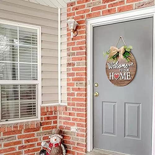 Rustic Interchangeable Wooden Welcome Sign for Home Decor