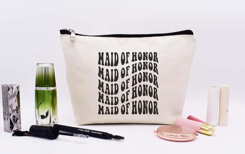 Bridal Shower Makeup Bag for Maid of Honor & Bridesmaids