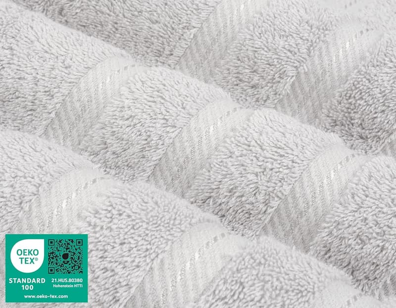 Luxury 6-Piece 100% Cotton Towel Set in Silver Grey