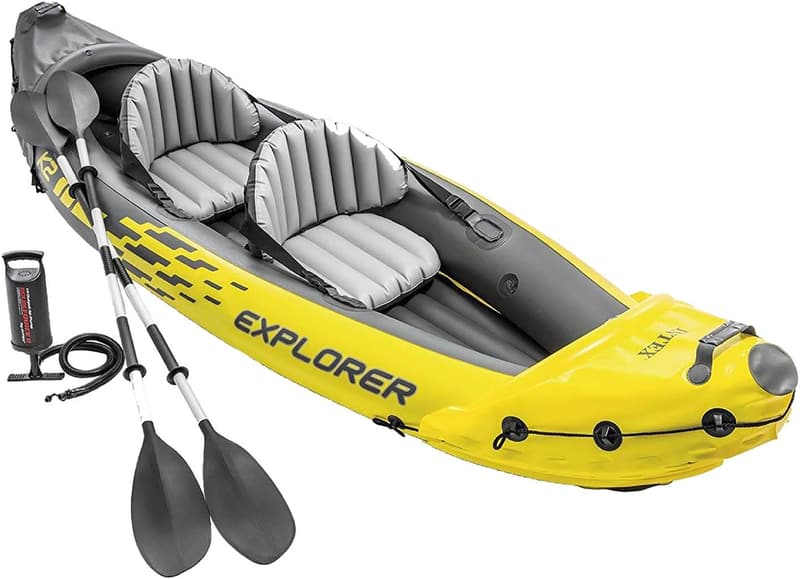 Explorer K2 Inflatable Kayak Set with Oars & Pump, 2-Person