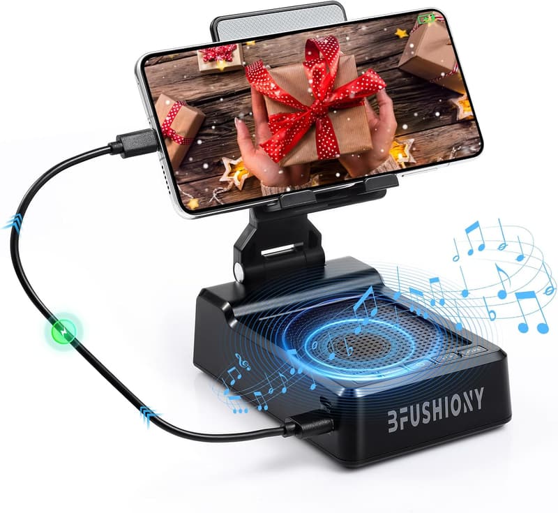 Wireless Charger Phone Stand & Speaker - Unique Birthday Gift for Tech Lovers