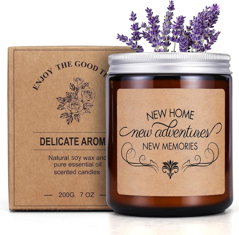 Lavender Scented Candle - Unique Housewarming Gift for New Home