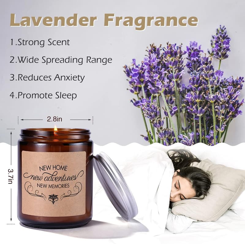 Lavender Scented Candle - Unique Housewarming Gift for New Home