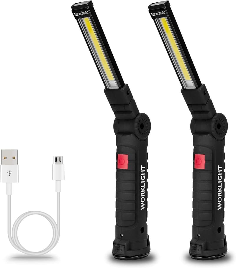 Rechargeable LED Work Lights Set - Magnetic Base, 360° Rotation