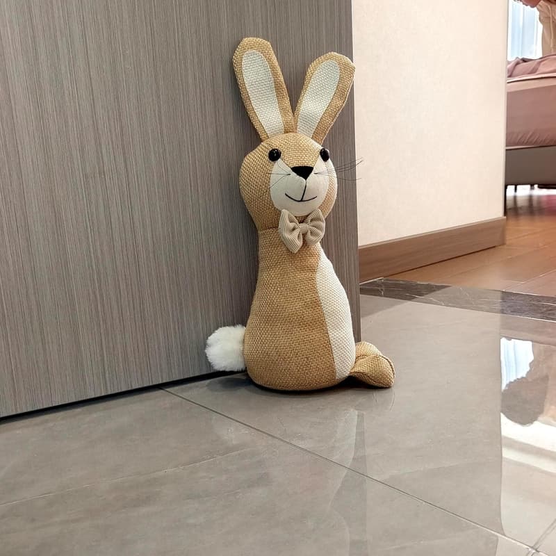 Decorative Fabric Door Stopper - Brown Rabbit Design
