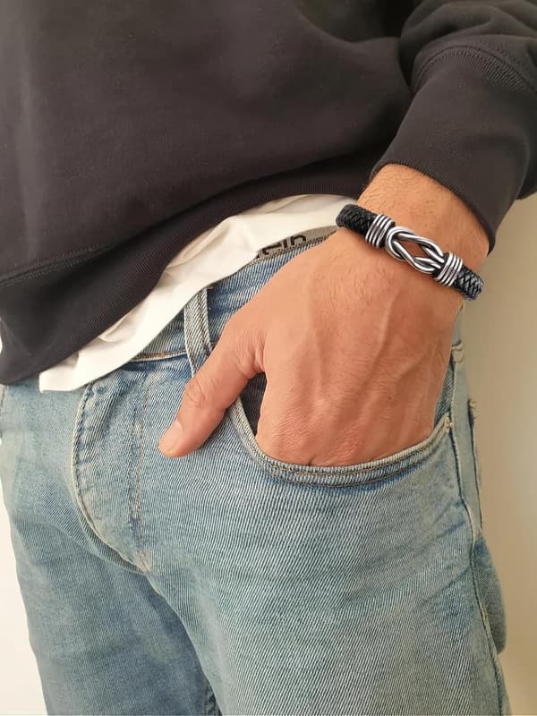 Infinity Knot Leather Bracelet for Men - Birthday & Anniversary Gift