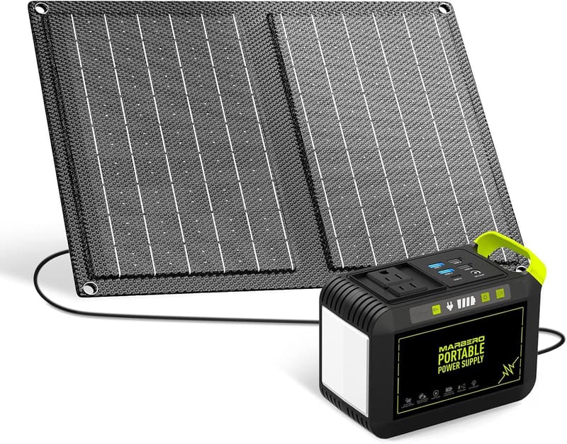 Portable Solar Generator with 21W Panel for Camping & Outdoor
