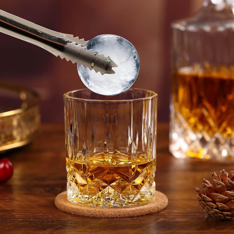 Whiskey Rocks Glass Set with Gift Box - 2 Crystal Glasses & Ice Molds
