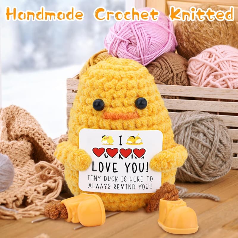 Birthday or Anniversary Handmade Crochet Duck Gift for Couples
