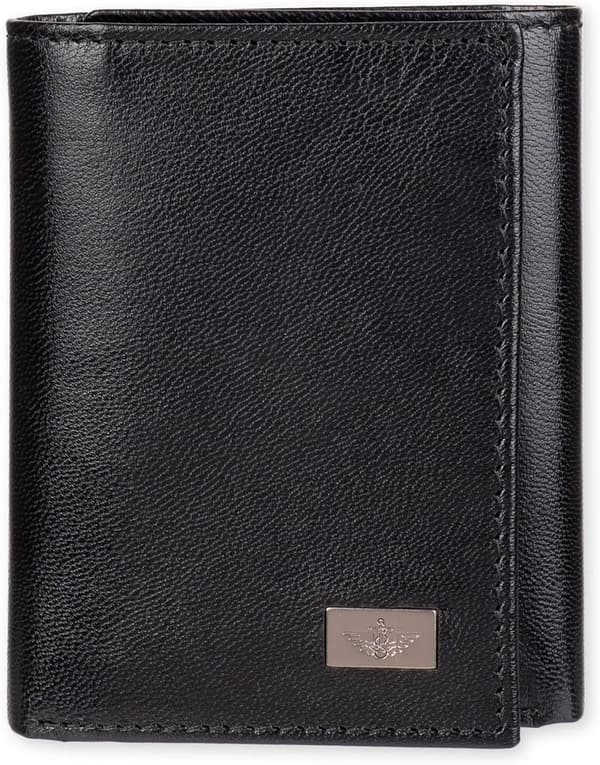 Men's Slim Profile Trifold Wallet with Extra Capacity and ID Window