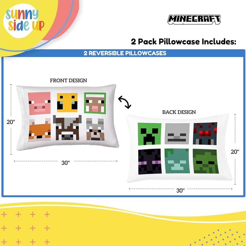 Minecraft Creeper Plush Pillow - Soft Polyester, 16