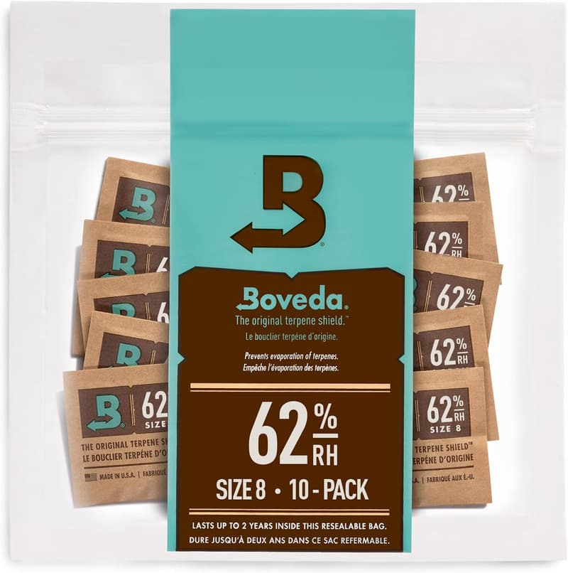Boveda 62% RH Humidity Control Packs - 8-10 Count for 1 oz Containers