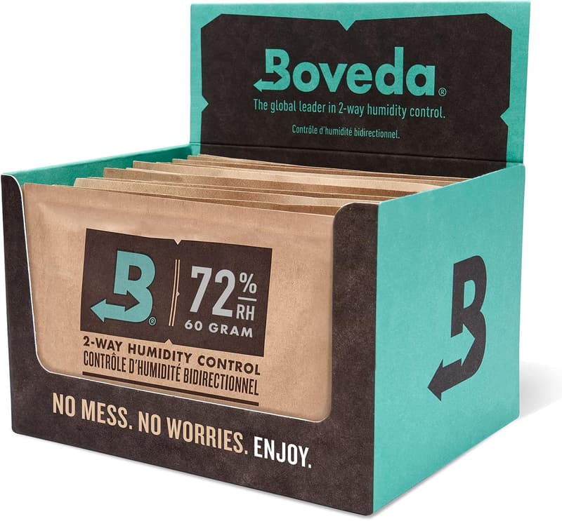 Boveda 72% Humidity Control Packs for Wood Humidifiers - 12 Pack
