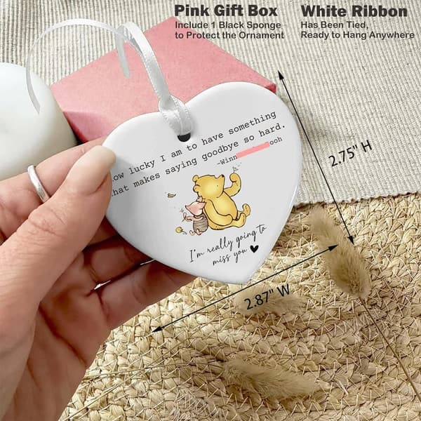Farewell Gift: Heart Shaped Ornament for Neighbors & Friends