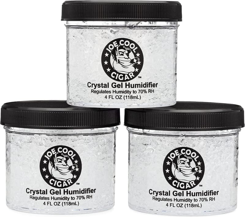 Cigar Humidor Crystal Gel Humidifier – 3 Pack (4 oz Jars)