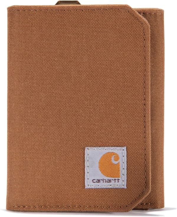 Carhartt Durable Men's Trifold Wallet in Leather & Canvas
