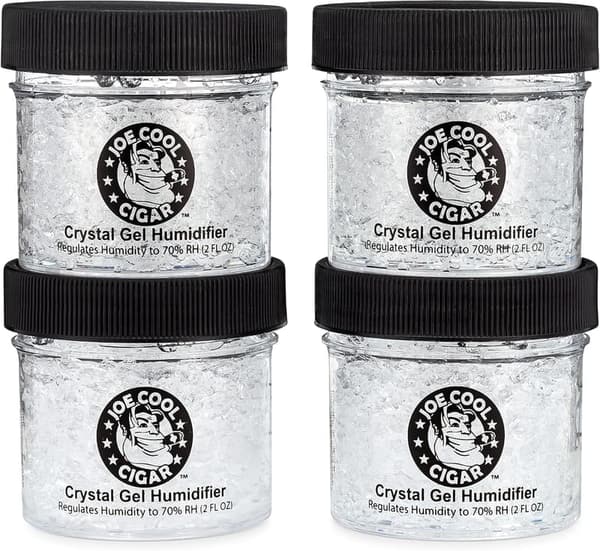 Cigar Humidor Crystal Gel Humidifier - 4 Pack (2 oz Jars)