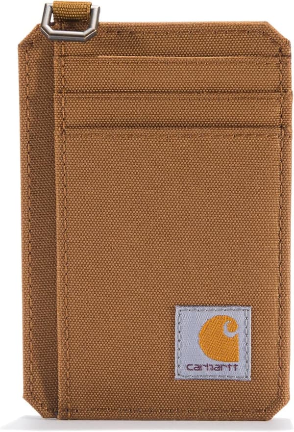 Carhartt Men's Brown Nylon Duck Wallet with Slim Front Pocket