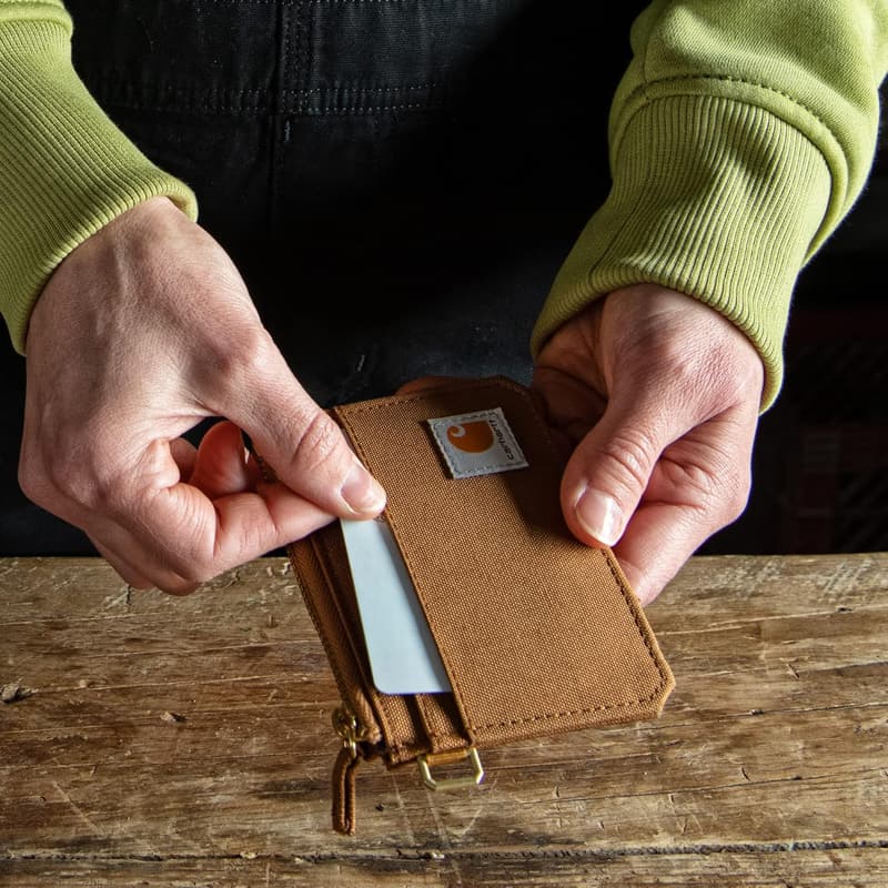 Carhartt Men's Brown Nylon Duck Wallet with Slim Front Pocket