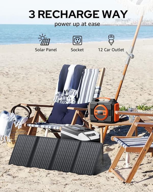 Portable Power Station 300W Solar Bank for Camping & Emergencies