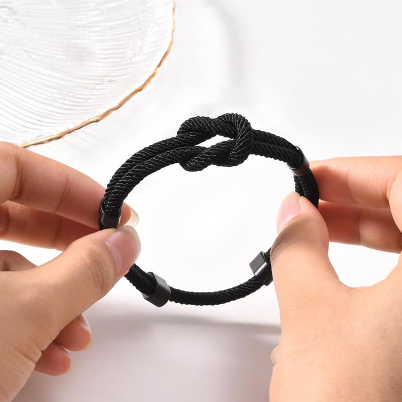 Men's Braided Cord Love Knot Bracelet - Anniversary/Birthday Gift