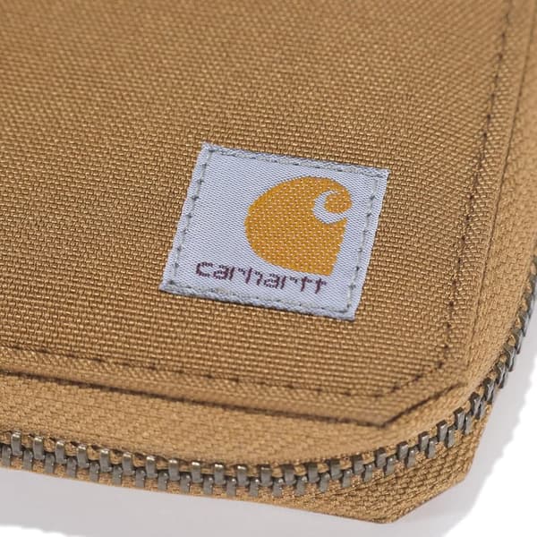 Carhartt Men's Brown Canvas Wallet with Zipper Closure